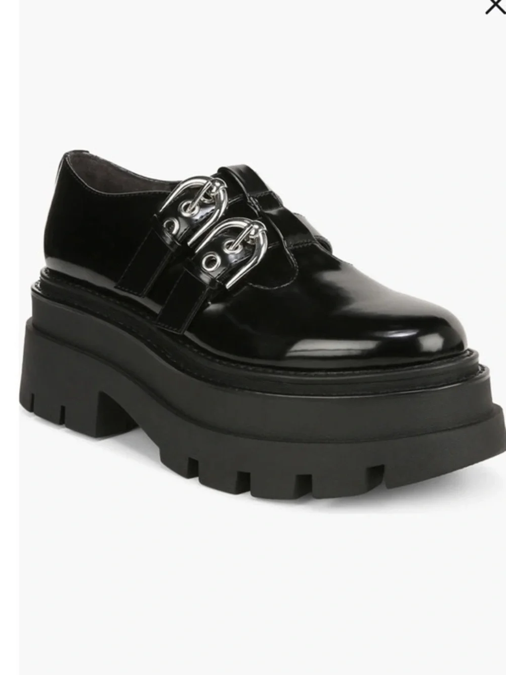 Circus NY Sam Edelman Bryce Black Chunky platform Mary Jane Shoe Loafers Sz 7.5